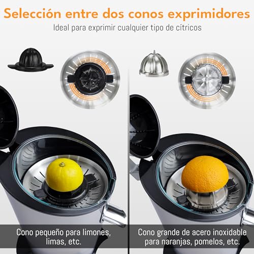 Exprimidor de naranjas electrico LEBENLANG 600W de acero inoxidable sin BPA 3