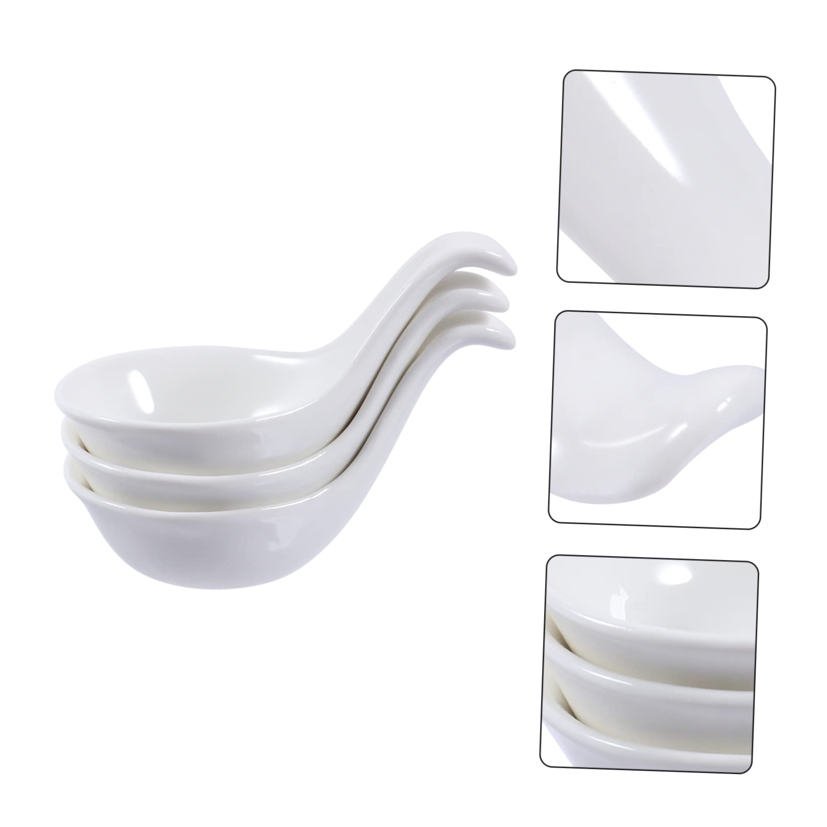 Amosfun Amuse-gueule 12 Stk Gericht Küchenarmatur Kitchen Accessories Nachtisch Schälchen Küchengadges Chinesische Suppenlöffel Saucenteller Aus Porzellan Gewürzplatte Kaviar Behälter Keramik Weiß