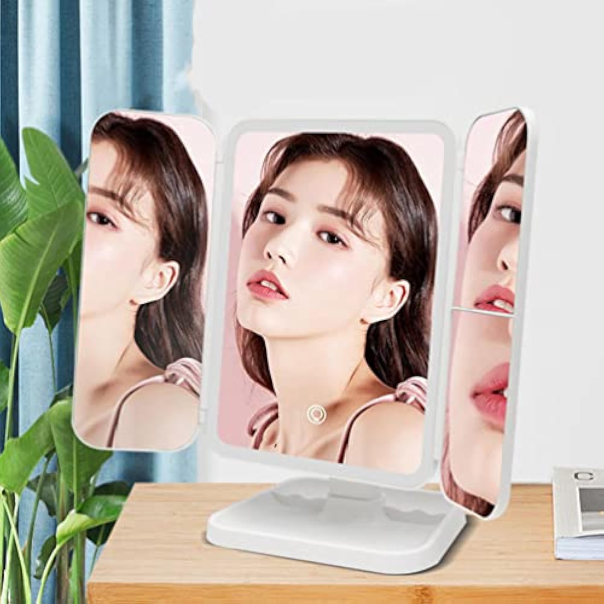 Tri-Fold Lighted Vanity Mirror with LED Lights