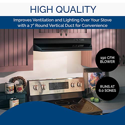 Broan-Nutone 423023 Insert 30-Inch Under-Cabinet Range Hood With 2-Speed Exhaust Fan And Light, Black #TOP2