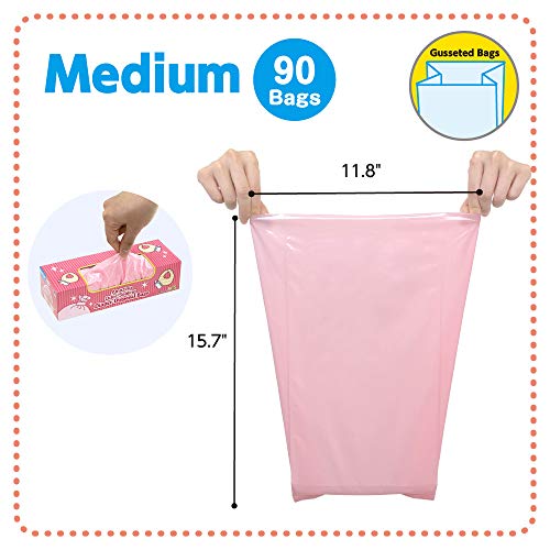 Bos Amazing Odor Sealing Baby Diaper Disposal Bags - Durable And Unscented [Size: M, Color: Pink] (90 Count, Pack Of 1) (90 Bags) #TOP1