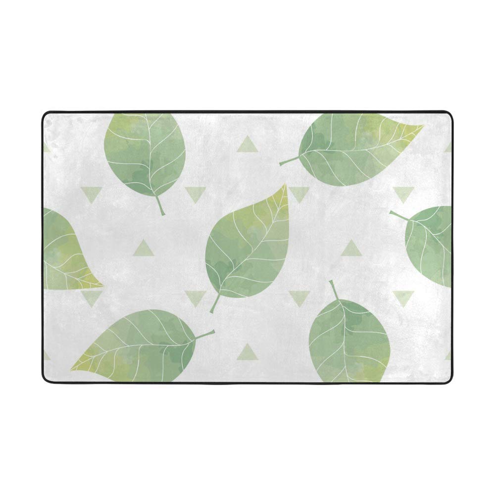 Tapis vert aquarelle en velours de corail épais 160x122 cm