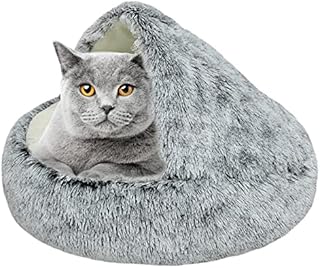 Scoutteemo Pet Cat Bed Cave Cuddly Cat Dog Bed, Cushy and Cuddly Cave, 40/50cm Soft Plush Winter Warm Foldable Sleeping Mat For Cats Dogs Washable Cute Pet Sleeping Tent