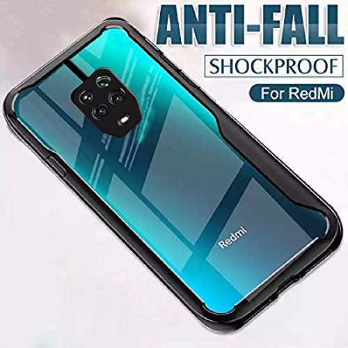 Image of Soft Clear Air Cushion Hybrid Case Cover for Mi Redmi Note 9 Pro /Redmi Note 9 Pro Max /Poco M2 Pro - Black
