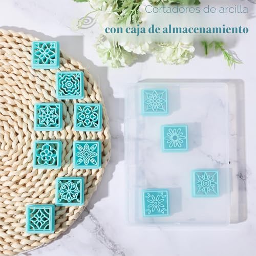 Miniatura 4 de Origach 12 Estilos De Cortadores De Arcilla De Azulejos De Flores, Juego De Cortadores De Arcilla Polimérica Boho Para Hacer Aretes