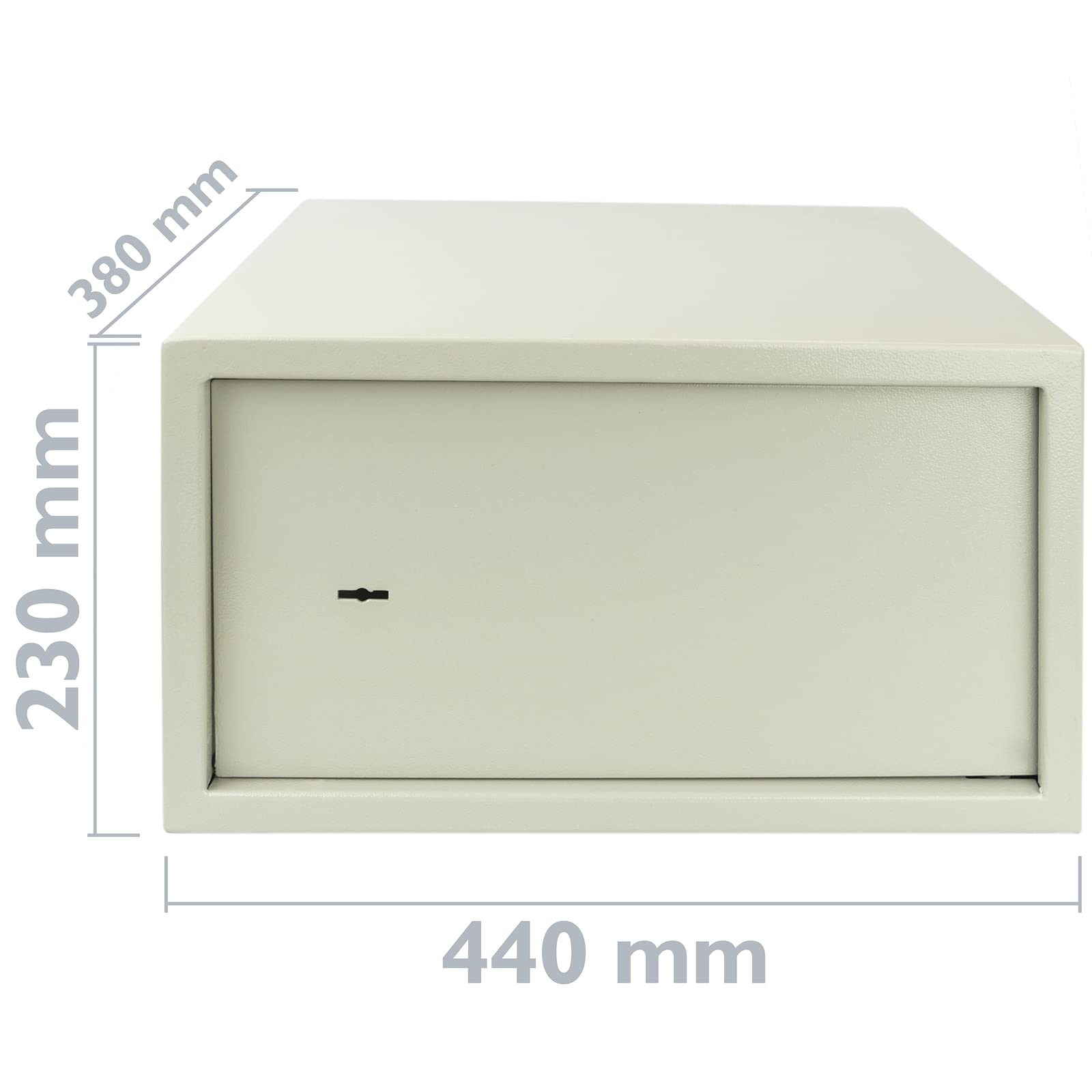 PrimeMatik - Coffre-fort de sécurité en acier avec clés 44 x 38 x 23 cm Beige