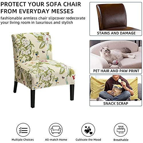 Image of Eco-Ancheng Armless Chair Slipcover - Removable, Washable, Printed Covers for Living & Dining Room