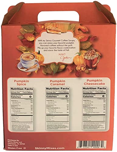 Jordans Sugar Free Skinny Syrups 3 Pack: Pumpkin Spice, Pumpkin Caramel, Pumpkin Cheesecake #TOP2