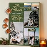 CRISTAL PLAQUE - Regalo Navidad Personalizado para Parejas y Familias | Calendario de Adviento con 5 Foto Personalizable y 24 Chocolates Premium | Detalle Romántico, Emotivo y Original