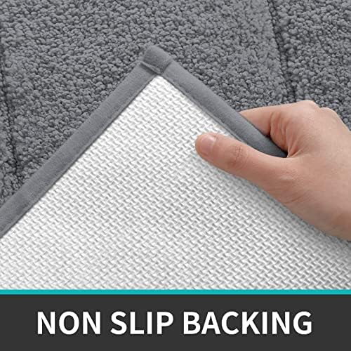 DEXI Bath Mat 50 x 80 cm,Non-Slip Bathroom Mat Machine-Washable,Ultra Soft and Water Absorbent Bath Rug for Bathroom,Tub and Shower - Grey
