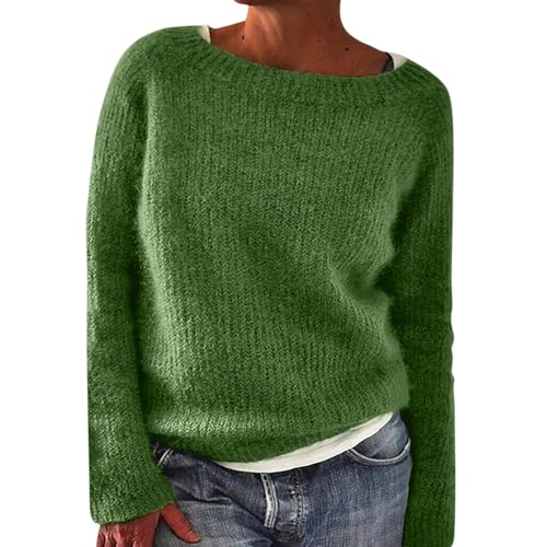 Sweater for Women Knitted Long Sleeve Sweater Tops Fair Isle Print Ugly Christmas Pullover Retro Crewneck Sweaters