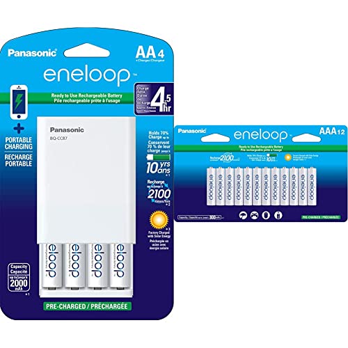 Panasonic eneloop Battery Char...eable Batteries (4 AA, 12 AAA)