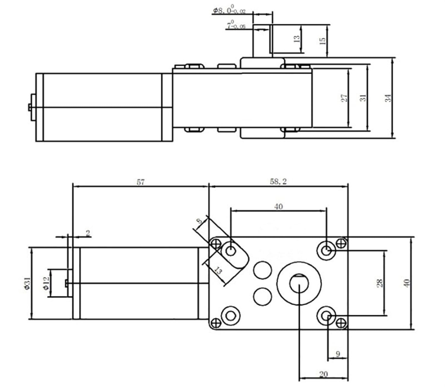 Micro Speed Reduction, Vehicle Power Type-D Shaft High Power Reversed Low Speed Big Worm Gear Motor Torque 31ZY DC12V/24V