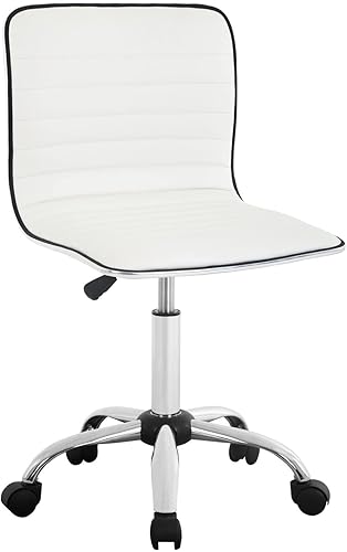 Silla de oficina pequeña de piel sintética, silla de maquillaje, silla de maquillaje para sala de maquillaje, capacidad de 250 libras, silla de