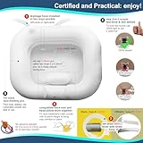 Goping Large Inflatable Shampoo Basin Portable Hair Washing Bowl with Built-in Head Pillow for Elderly, Bedridden, Disabled, Handicapped and Injured in Travel, Hospital or at Home, Pure White - Image 2