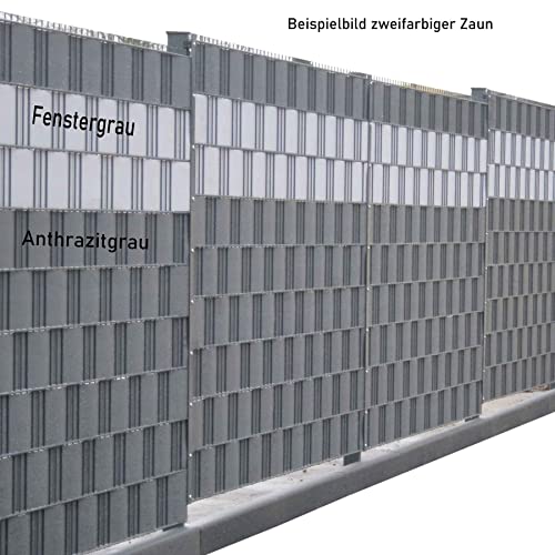 Sichtschutzstreifen Intra-Tec Anthrazitgrau für Doppelstabmattenzaun, 10 Stück