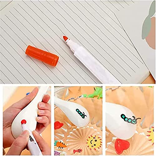 Magic Drawing Pen For Kids, Magical Water Painting Pen For Kids, Dooddy Magic Painting Pens, Magical Doodle Water Floating Ink Pen, Magical Floating Ink Pen With Spoon (8 Color With Spoon) #TOP3
