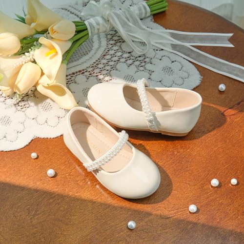 Image of PHIRAMIN Tollder Girl Dress Shoes - Little Girl Ballet Flats for Wedding Party