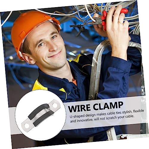 DOITOOL 20 peças de braçadeira de cabo de aço inoxidável braçadeira de cabo U grampo de tubo de tens