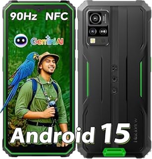 Blackview BV4800 SE Rugged Phone, 2025 Android 15 Phone, 12GB RAM+64GB ROM/2TB Rugged Smartphone, 6.56'' 90Hz Display, 16MP AI Camera, IP68/69K Waterproof, 5100mAh, NFC, Face ID