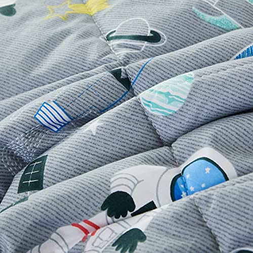 Brandream Kids Space Bedding Set Boy Girl 100% Cotton Space Rocket Galaxy Comforter Set 3-Piece Twin Size thumb #8