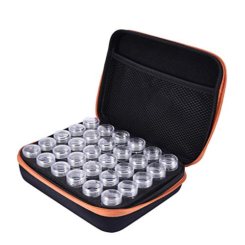 Arvin87Lyly Diamante Bordado Caja, DIY Diamond Painting Herramientas Caso, con Cajas pequeñas de plástico 30, para Guardar Diamantes, IP4PILCASCOV Pill, Pendientes, Anillos, Collares