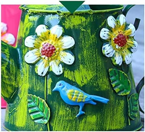 KRASS Collector88 3L Metal Watering Can Bucket Iron Watering Can Garden Watering Bucket Sprinkler Watering Can for Outdoor Vintage Decoration Green
