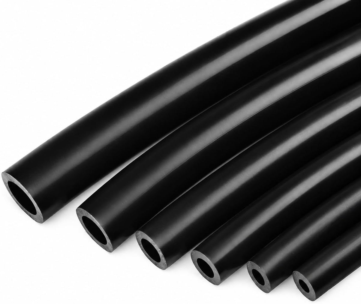 Ucreative 6PCS 5ft Automotive Silicone Vacuum Tubing Hose Kit Black