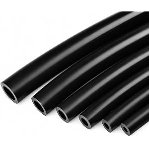 Ucreative Silicone Vacuum Hose Kit 6PCS 10FT Tubing (1/8" to 3/8") High Performance Automotive Replacement (Black)