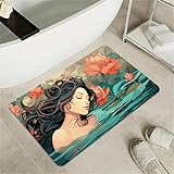 OBASDFD Alfombra De Baño Tierra Diatomeas, Diseño Gato La Jungla, Antideslizante, Súper Absorbente Y Secado Rápido For Cocina(#37,16x24Inch (40 * 60cm))