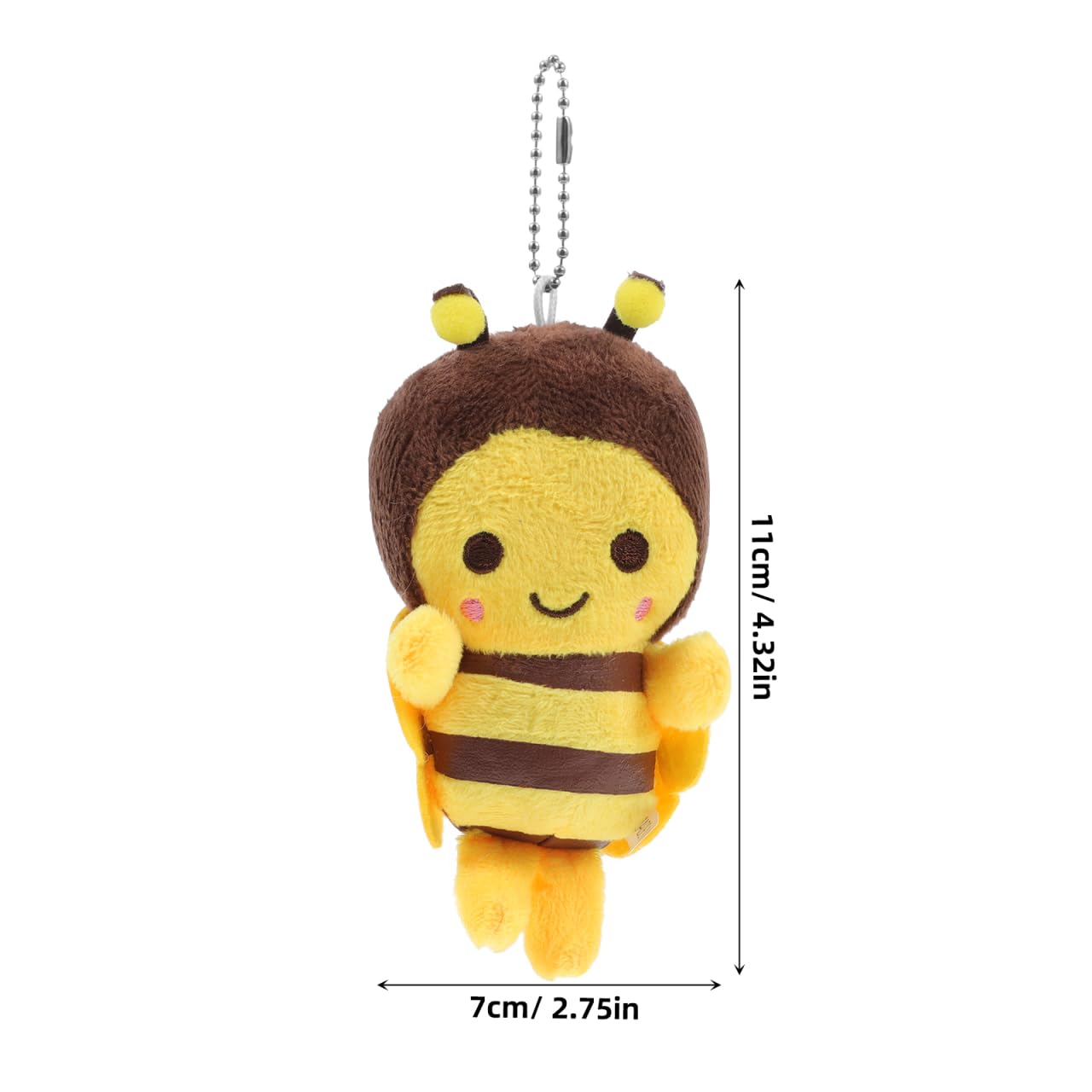 TOYANDONA Bienen-Schlüsselanhänger Plüsch Mit Kette Flauschiger Rucksack Anhänger Für Taschen Dekoration Und Kindergeschenk 4.3 X 2.8 X 2 Zoll