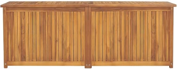 Patio Storage Box Outdoor Solid Teak Wood Deck Box Wooden Outdoor Storage Organization Box with Lid Storage Bench and Waterproof Lining for Garden,Patio,Backyard,59.1x19.7x21.7 -AA