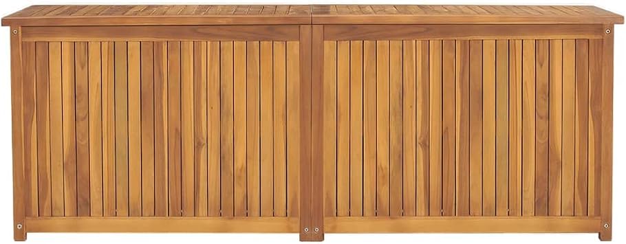 Patio Storage Box Outdoor Solid Teak Wood Deck Box Wooden Outdoor Storage Organization Box with Lid Storage Bench and Waterproof Lining for Garden,Patio,Backyard,59.1x19.7x21.7 -AA