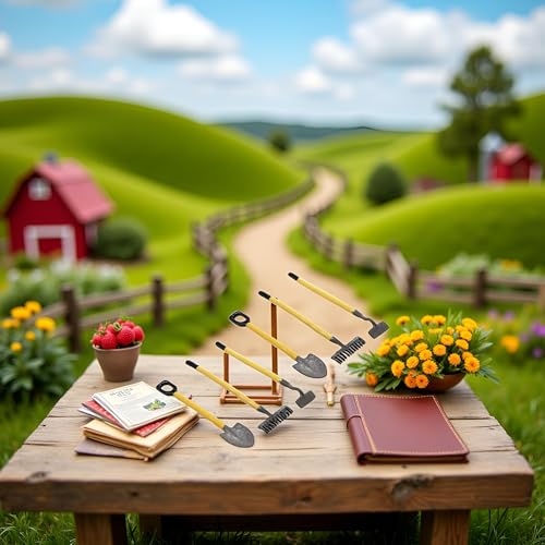 Modèle ensemble outils miniatures 6 pièces pour aménagement de cour 1/12 - 5