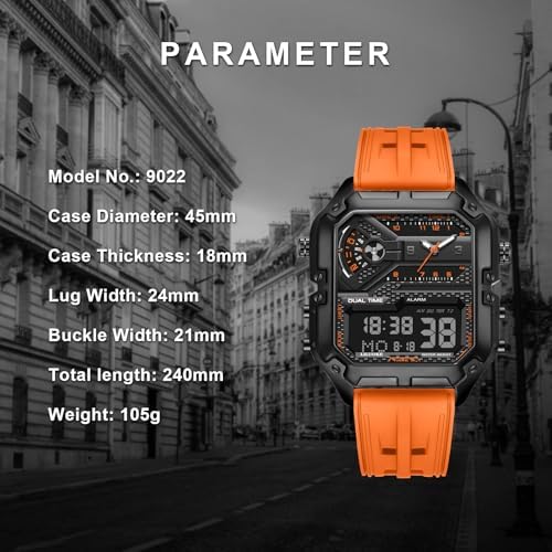 LILUOKE Mens Watches, Wrist Watches Luminous Design, Big Face Fashion Quartz Black Watch 30ATM, Casual Watch for Men Unique Gifts for Men (DT-LK9022G-01) — view 6