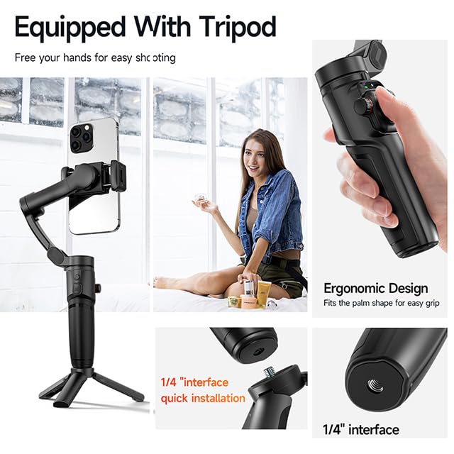 TOKQI M05 Gimbal Stabilizer with tripod attached