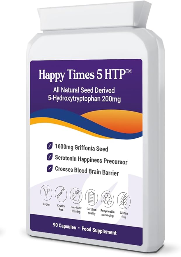 Happy Times Double Strength 5HTP Supplement (200mg) Amino Acid 5