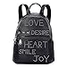 DonDon Damen Rucksack Kunstleder mit Stern Nieten Statement schwarz
