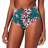 Marca Amazon Iris & Lilly Braga Alta de Bikini Mujer, Verde, Tropical, 42