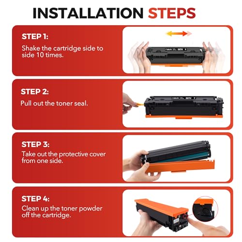 Image of 067H Toner Cartridge Set - High Yield Replacement for Canon 067 067H, for Canon MF654Cdw Toner Cartridges, for Color ImageCLASS MF656Cdw MF654Cdw LBP632Cdw LBP633Cdw MF653Cdw Printer Ink (4-Pack)