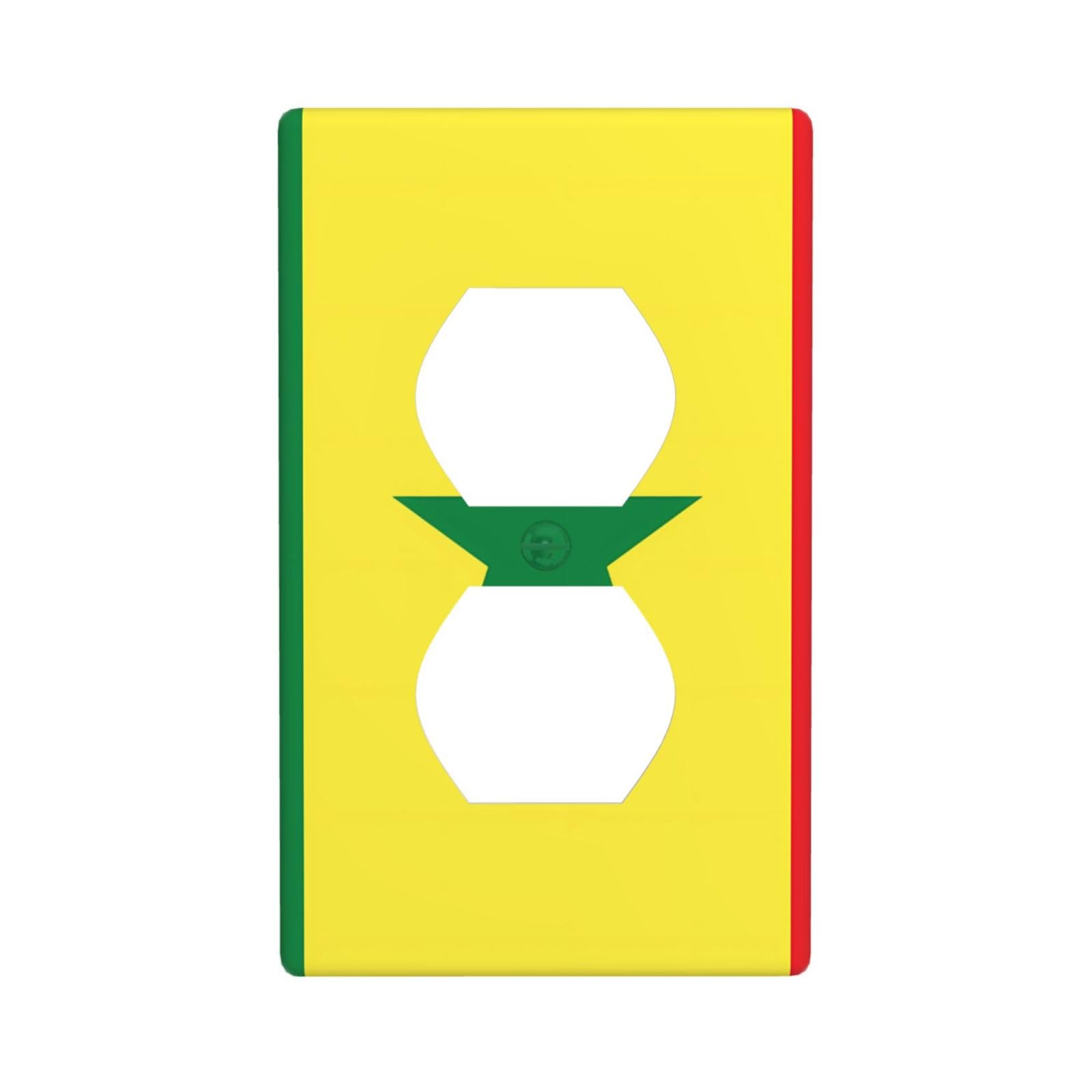 Flag of Senegal Decorative Switch Plate Cover-Unbreakable Polycarbonate Wall Plate for Home Office, 1 Gang with Screws