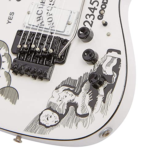 Kirk Hammett (Metallica) : Réplique de guitare miniature Ouija Blanc - Les Beatles, Paul McCartney, John Lennon, RIngo Starr, George Harrison Kirk Hammett (Metallica) : Réplique de guitare miniature Ouija Blanc – Image 5