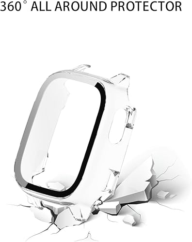 Case for Cosmo JrTrack 5 Kids Smart Watch 2025, Hard PC Screen Protector,9H Tempered Glass Ultra-Thin Full-Coverage Shockproof Bumper,(2Pack,Transparent+Black)