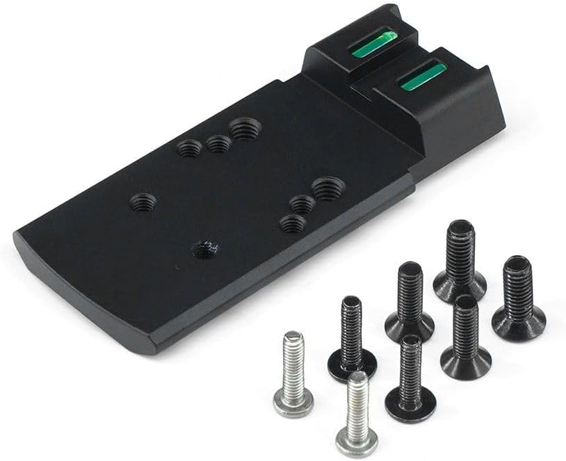 Tactical Scope Mount Plate with Optical Fiber Red Dot Adapter Mount Fit for P12 Pistol/RMR SRO Red Dot