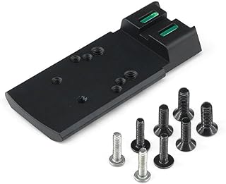 Tactical Scope Mount Plate with Optical Fiber Red Dot Adapter Mount Fit for P12 Pistol/RMR SRO Red Dot - AWETHE