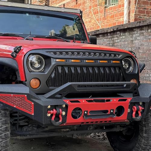 Image of Angry Face Grille Compatible with Jeep Wrangler Jk Jku 2007-2018