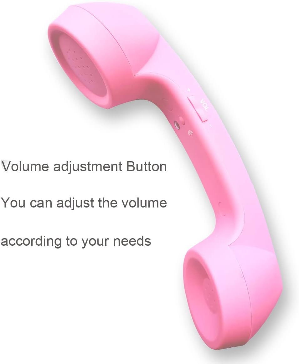 Radiation-Proof Handset Receivers Headphones (Pink)