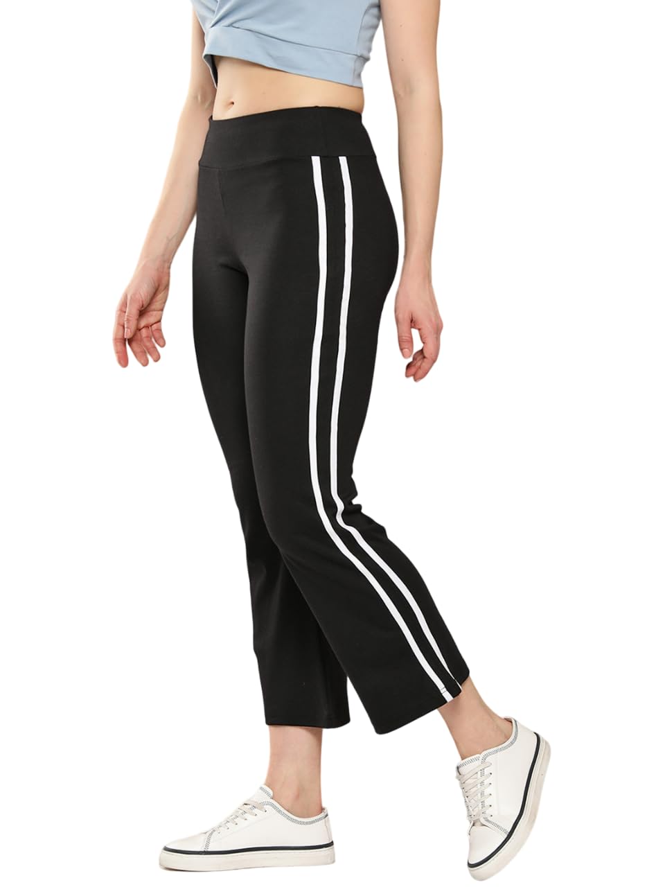 femea Women Slim-Fit High-Rise Flared Cotton Polyester Track Pant-picture-30