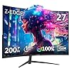 Z-Edge Monitor curvo para juegos de 27 pulgadas, FHD 1080P 200Hz 165Hz 144Hz Monitor de PC curvado 1500R, MPRT 1ms Monitor, 350nits, 16.7M colores, bisel sin marco UG27, 1 puerto DP 1.4 y 1 puerto