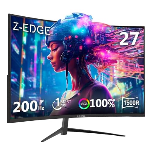 Z-Edge UG27 27-inch Curved Gaming Monitor 16:9 1920x1080 200/144Hz 1ms Frameless LED Gaming Monitor, AMD Freesync Premium Display Port HDMI Build-in Speakers